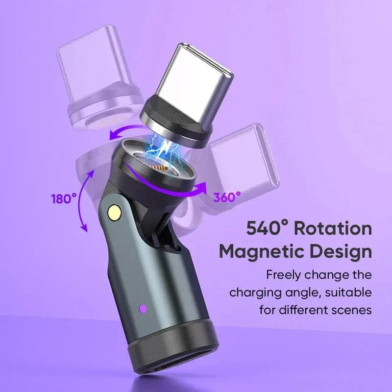 BIG+ 240W Magnetic USB‑C Adapter – 540° Rotating Connector, 5A Fast Charging, Data Transfer, Smart‑Chip, Aluminium Alloy, Multi‑Device Compatibility - The Big Plus Store