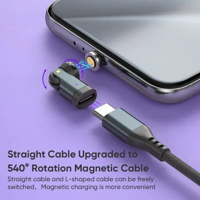 BIG+ 240W Magnetic USB‑C Adapter – 540° Rotating Connector, 5A Fast Charging, Data Transfer, Smart‑Chip, Aluminium Alloy, Multi‑Device Compatibility - The Big Plus Store