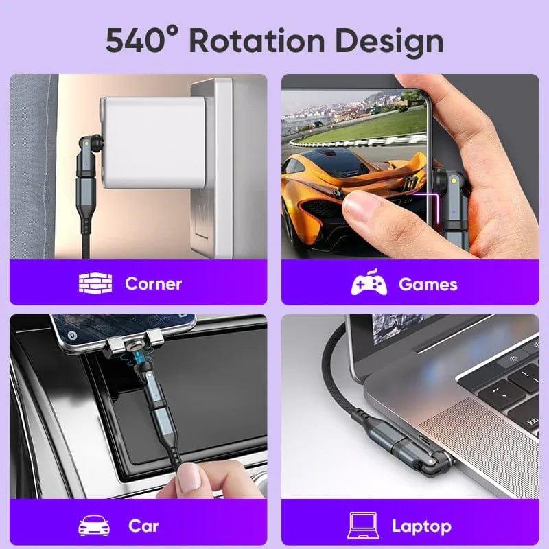 BIG+ 240W Magnetic USB‑C Adapter – 540° Rotating Connector, 5A Fast Charging, Data Transfer, Smart‑Chip, Aluminium Alloy, Multi‑Device Compatibility - The Big Plus Store