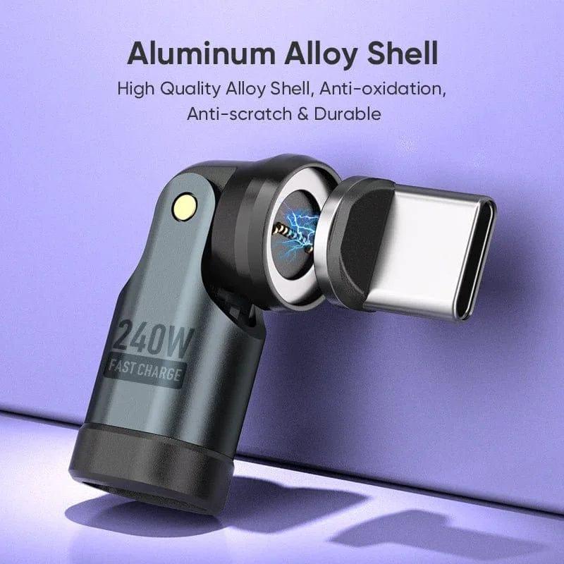 BIG+ 240W Magnetic USB‑C Adapter – 540° Rotating Connector, 5A Fast Charging, Data Transfer, Smart‑Chip, Aluminium Alloy, Multi‑Device Compatibility - The Big Plus Store