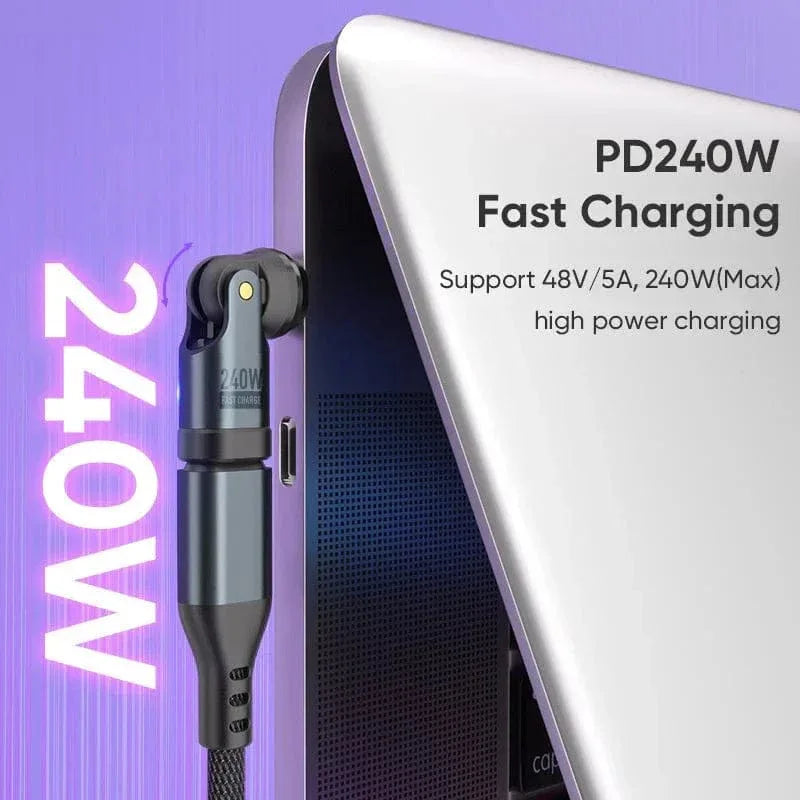 BIG+ 240W Magnetic USB‑C Adapter – 540° Rotating Connector, 5A Fast Charging, Data Transfer, Smart‑Chip, Aluminium Alloy, Multi‑Device Compatibility - The Big Plus Store