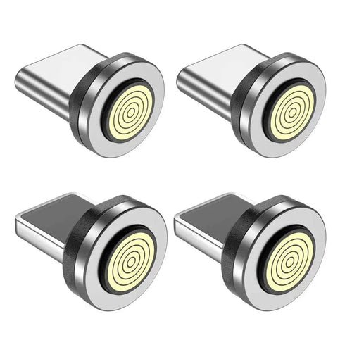 Replacement Magnetic Tips 4‑Pack for BIG+ 100W Magnetic USB‑C Cables – Round 16‑Pin (2× Type‑C & 2× i‑Device) - The Big Plus Store