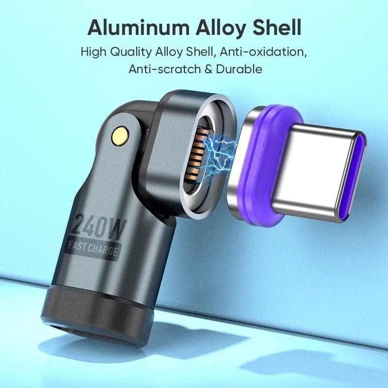 BIG+ 240W Magnetic USB‑C Adapter – 16‑Pin Strong Magnet, 180°/360° Rotating Connector, PD 3.1 Fast Charging - The Big Plus Store