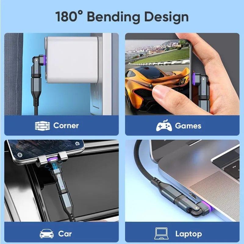 BIG+ 240W Magnetic USB‑C Adapter – 16‑Pin Strong Magnet, 180°/360° Rotating Connector, PD 3.1 Fast Charging - The Big Plus Store