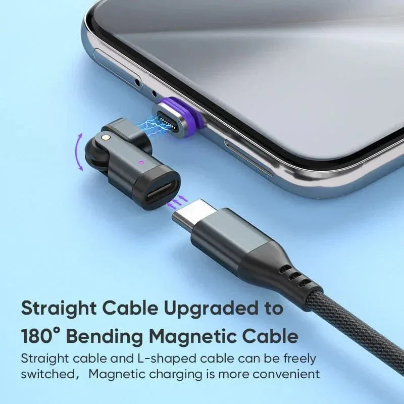 BIG+ 240W Magnetic USB‑C Adapter – 16‑Pin Strong Magnet, 180°/360° Rotating Connector, PD 3.1 Fast Charging - The Big Plus Store