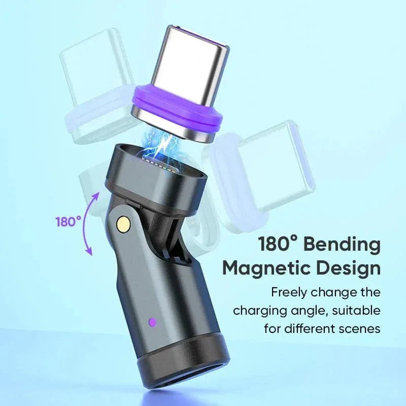 BIG+ 240W Magnetic USB‑C Adapter – 16‑Pin Strong Magnet, 180°/360° Rotating Connector, PD 3.1 Fast Charging - The Big Plus Store