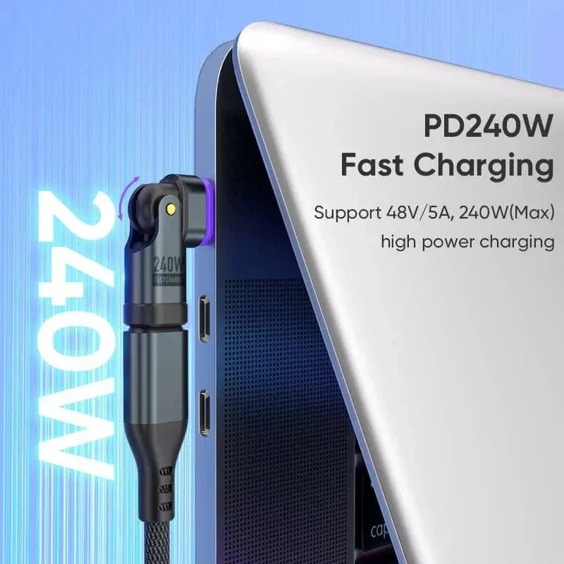 BIG+ 240W Magnetic USB‑C Adapter – 16‑Pin Strong Magnet, 180°/360° Rotating Connector, PD 3.1 Fast Charging - The Big Plus Store