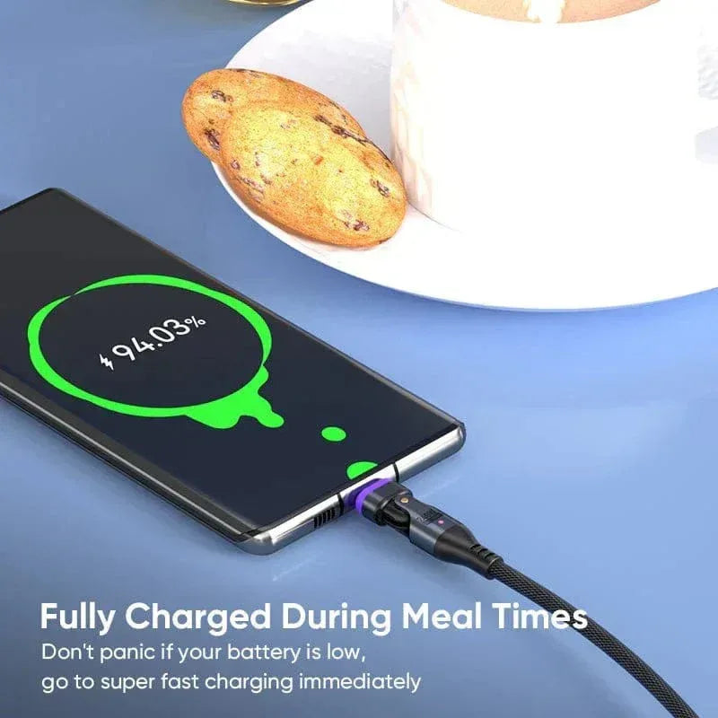 240W Magnetic Charging Cable 2‑Pack – 6‑in‑1 Fast Charging, 180° Rotating USB‑C/Micro USB/i‑Device, Nylon Braided (1.8M & 1M) - The Big Plus Store