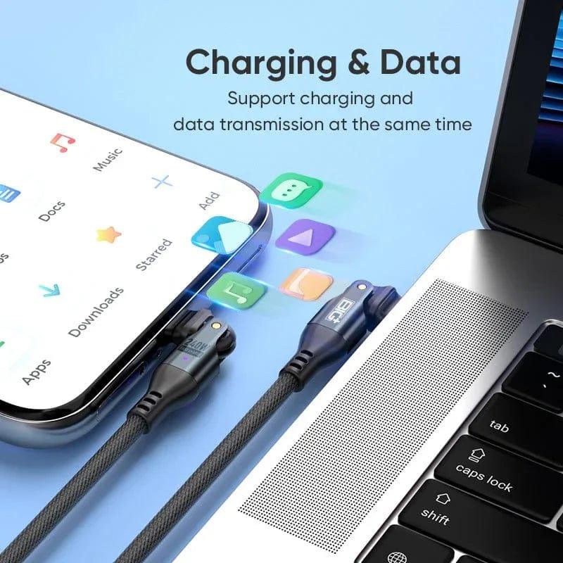 240W USB‑C Fast Charging Cable 2‑Pack – Dual Rotating Heads, High‑Speed PD Charging, Universal Compatibility (1.8m) - The Big Plus Store