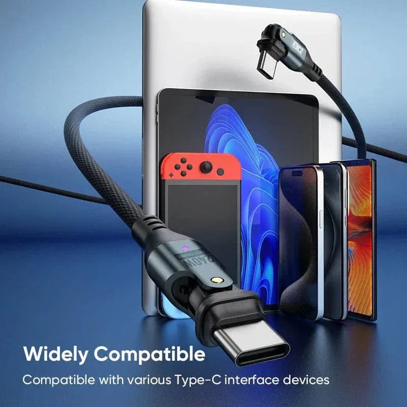 240W USB‑C Fast Charging Cable 2‑Pack – Dual Rotating Heads, High‑Speed PD Charging, Universal Compatibility (1.8m) - The Big Plus Store