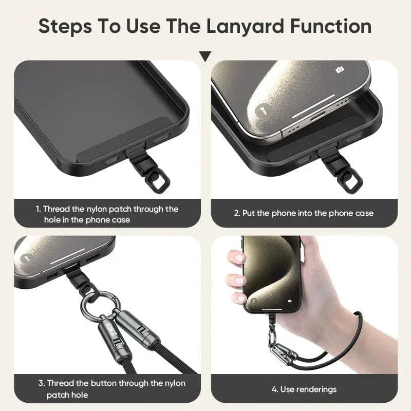 240W USB‑C Lanyard Charging Cable – 0.3M Wearable PD Fast Charger with Anti‑Loss Neck/Wrist Strap - The Big Plus Store