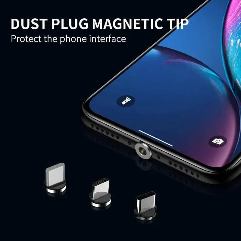 Magnetic Charging Cable 4‑Pack – 3‑in‑1 USB Cable with 360° Auto‑Connect, LED Light & Nylon Braided Design (3.3ft & 6.6ft) - The Big Plus Store