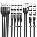 Magnetic Charging Cable 6‑Pack – 3‑in‑1 USB Cable with 360° Rotation, LED Light & Nylon Braided Design (0.5M, 1M, 2M) - The Big Plus Store