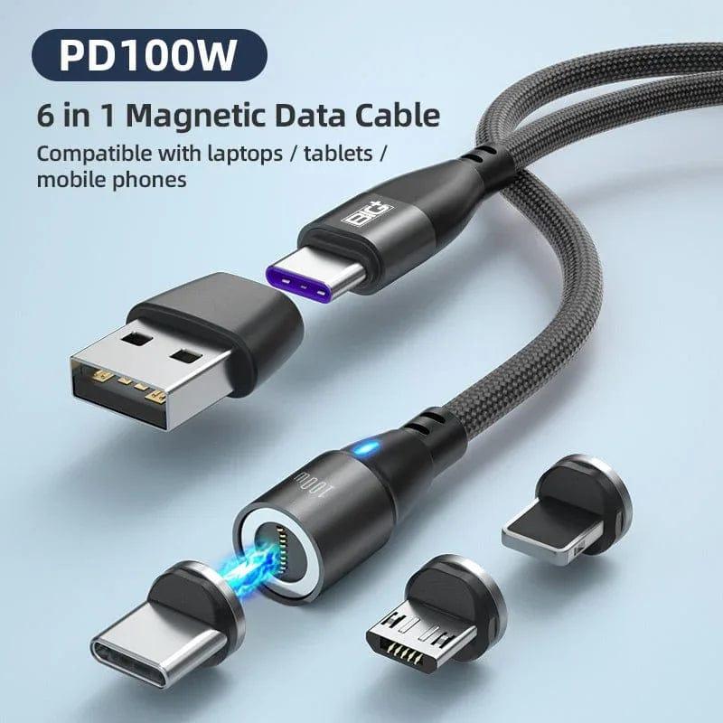 Magnetic Charging Cable Tips – 4‑Pack Replacement Heads for BIG+ 100W Magnetic USB‑C Cable (2× Type‑C + 2× i‑Device) - The Big Plus Store