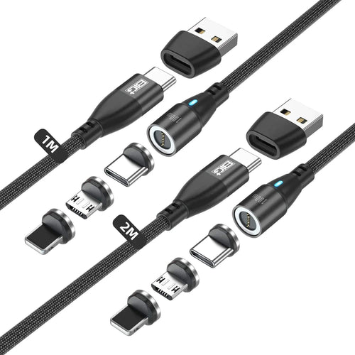 Magnetic Charging Cable Tips – 4‑Pack Replacement Heads for BIG+ 100W Magnetic USB‑C Cable (2× Type‑C + 2× i‑Device) - The Big Plus Store