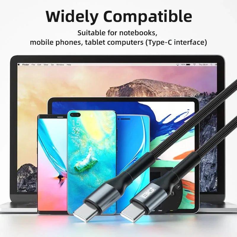 BIG+ USB‑C to USB‑C Cable 2‑Pack (2M) – 60W PD Fast Charging, 3A Nylon Braided, 480Mbps Data Transfer - The Big Plus Store