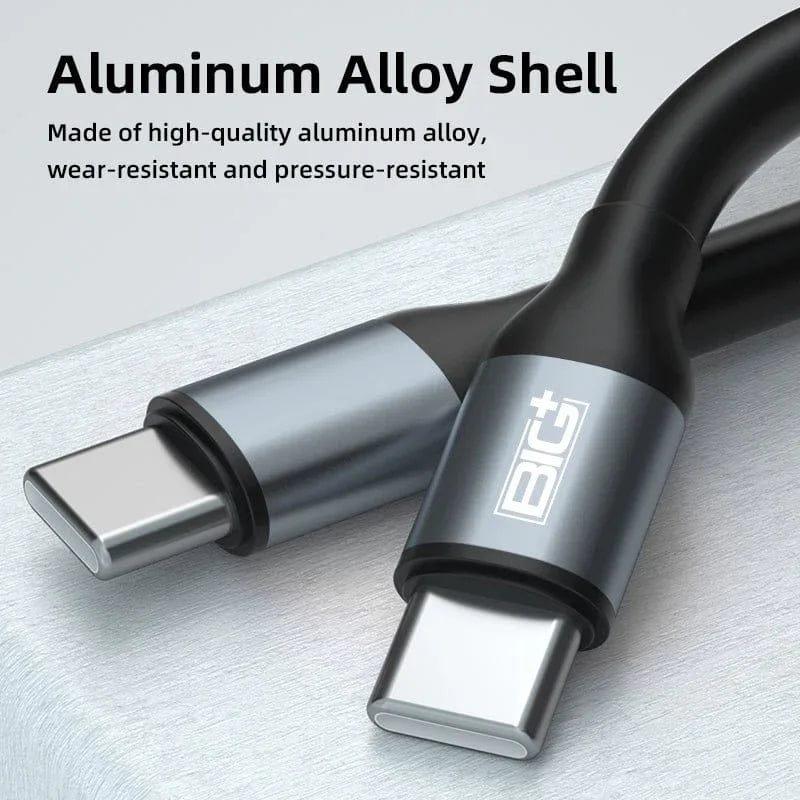 BIG+ USB‑C to USB‑C Cable 2‑Pack (2M) – 60W PD Fast Charging, 3A Nylon Braided, 480Mbps Data Transfer - The Big Plus Store