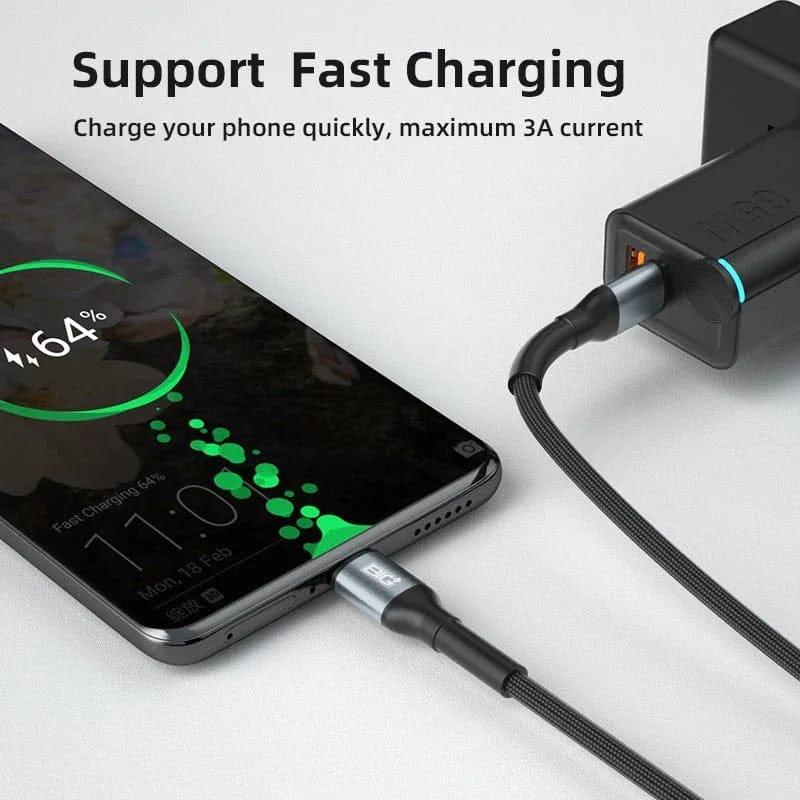 BIG+ USB‑C to USB‑C Cable 2‑Pack (2M) – 60W PD Fast Charging, 3A Nylon Braided, 480Mbps Data Transfer - The Big Plus Store