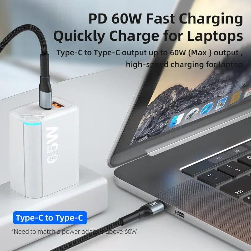 BIG+ USB‑C to USB‑C Cable 2‑Pack (2M) – 60W PD Fast Charging, 3A Nylon Braided, 480Mbps Data Transfer - The Big Plus Store