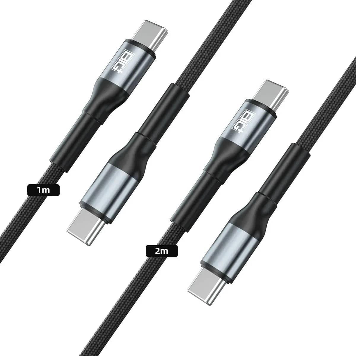 BIG+ USB‑C to USB‑C Cable 2‑Pack (2M) – 60W PD Fast Charging, 3A Nylon Braided, 480Mbps Data Transfer - The Big Plus Store