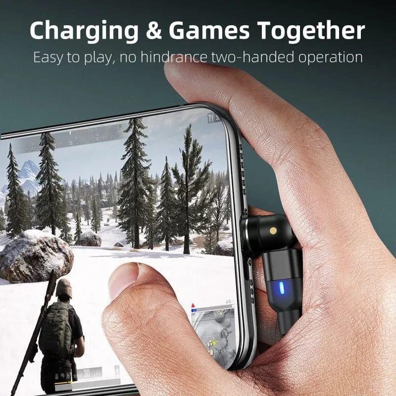 Magnetic Charging Cable 3‑Pack – 360° + 180° Rotating Head, Strong Magnetic Lock, LED Light, Nylon Braided (Normal Charging) - The Big Plus Store