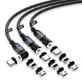 Magnetic Charging Cable 3‑Pack – 360° + 180° Rotating Head, Strong Magnetic Lock, LED Light, Nylon Braided (Normal Charging) - The Big Plus Store