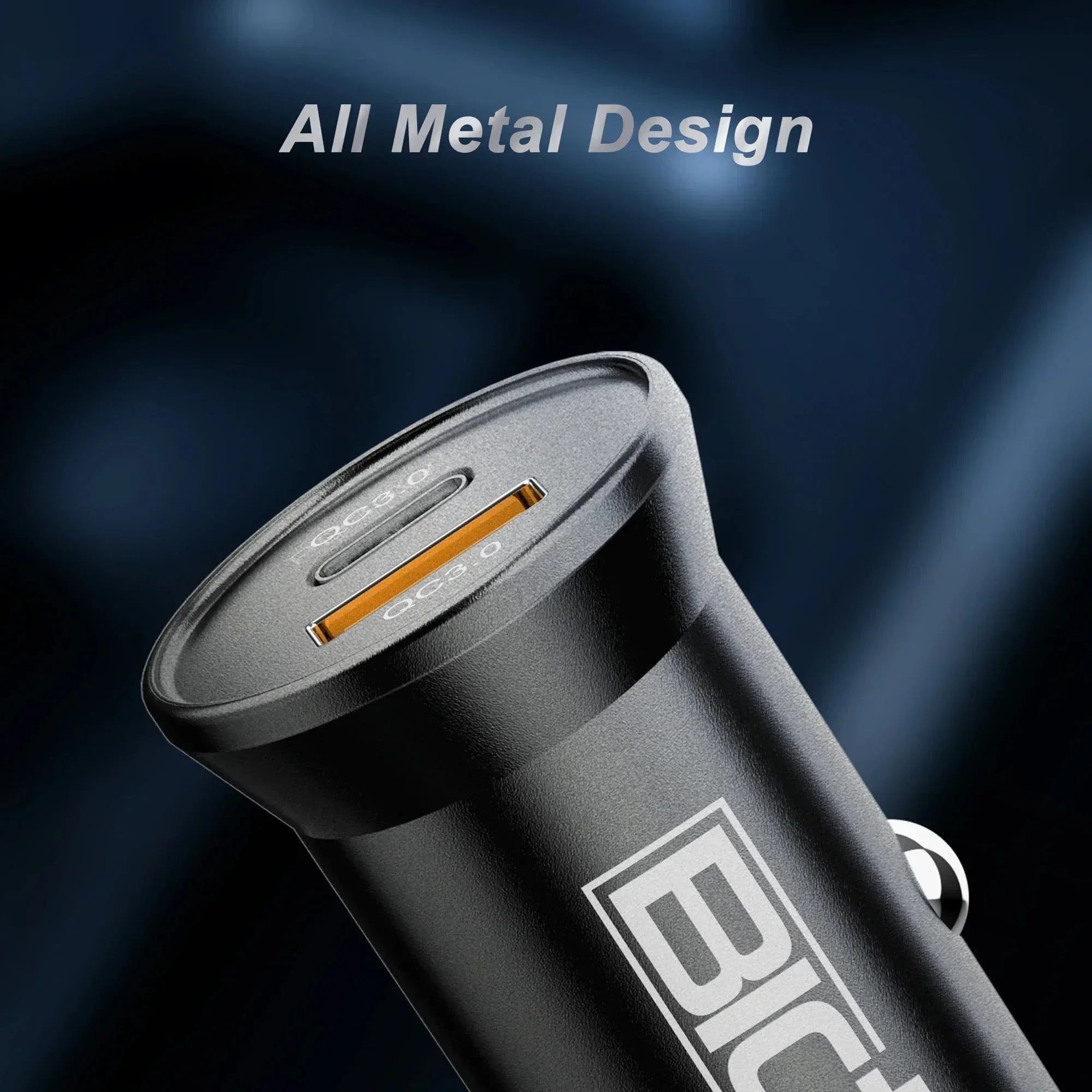 30W USB‑C PD + QC3.0 Car Charger – Dual‑Port Fast Charging, Metal Alloy, Compact Design BIG+ - The Big Plus Store