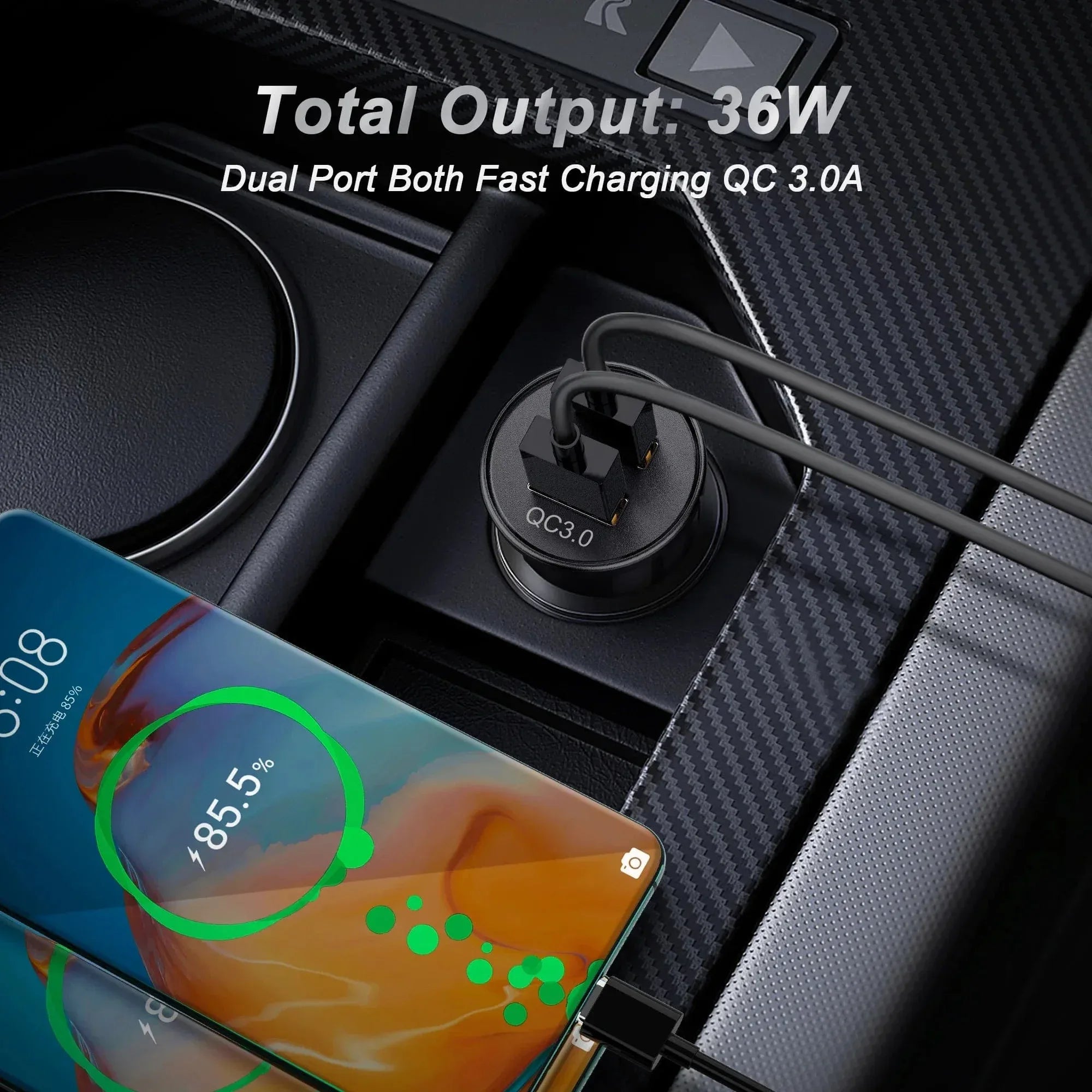 Metal Dual USB Car Charger – 4.8A Fast Charging, Smart IC Protection, Compact Alloy Design BIG+ - The Big Plus Store