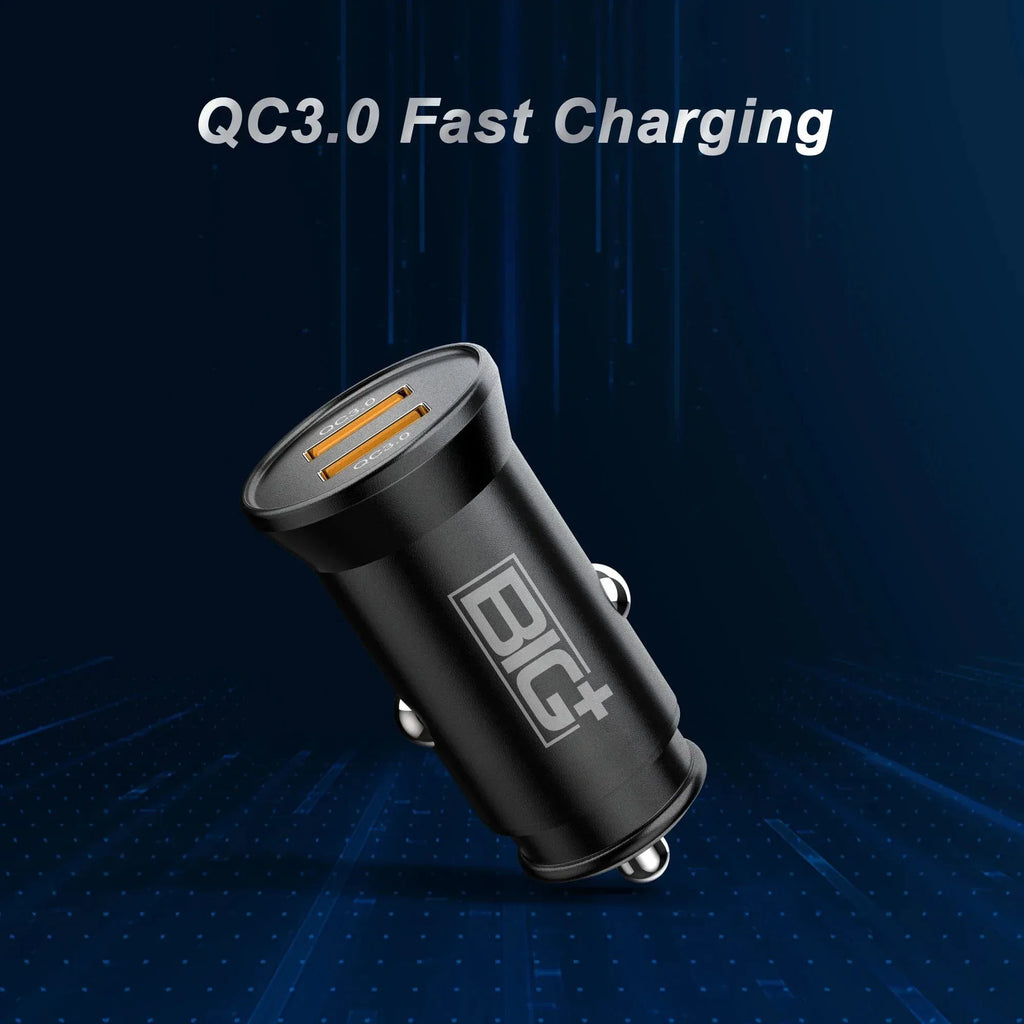Metal Dual USB Car Charger – 4.8A Fast Charging, Smart IC Protection, Compact Alloy Design BIG+ - The Big Plus Store