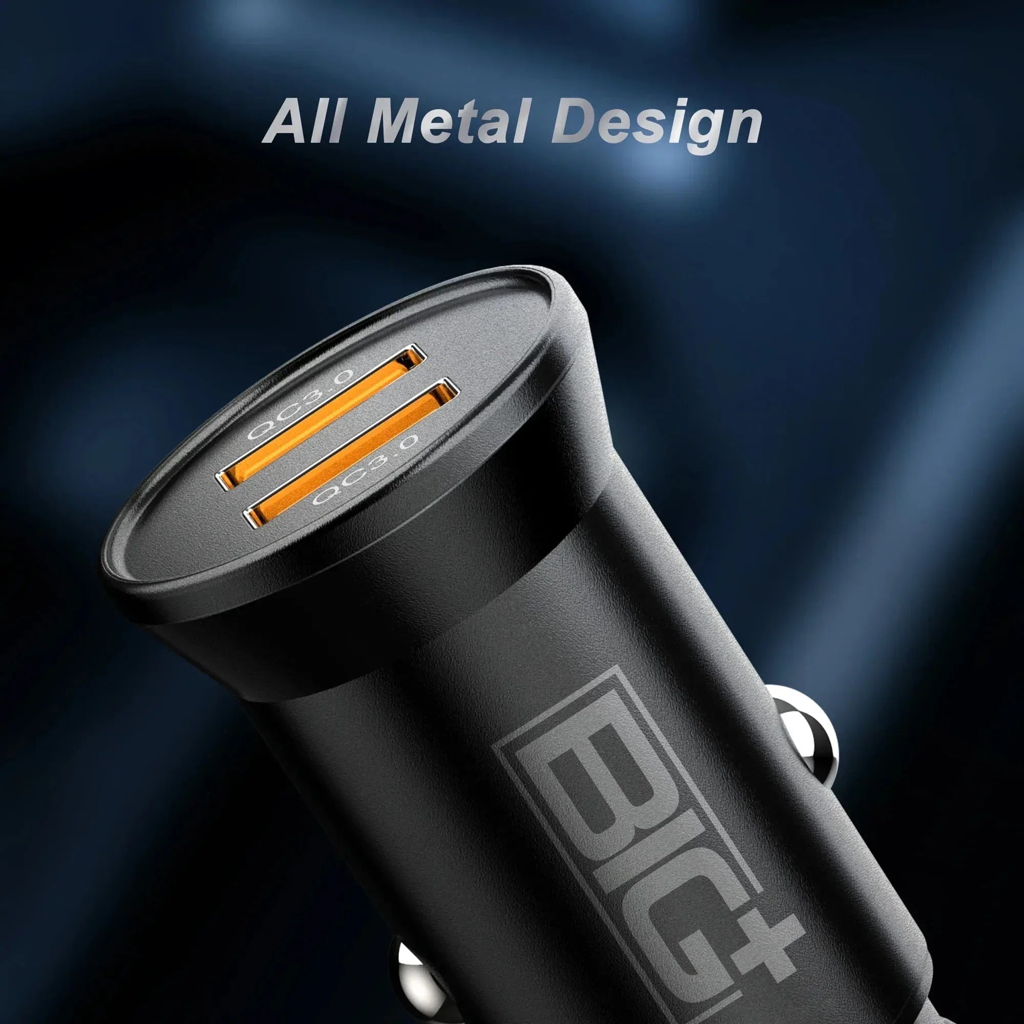 Metal Dual USB Car Charger – 4.8A Fast Charging, Smart IC Protection, Compact Alloy Design BIG+ - The Big Plus Store