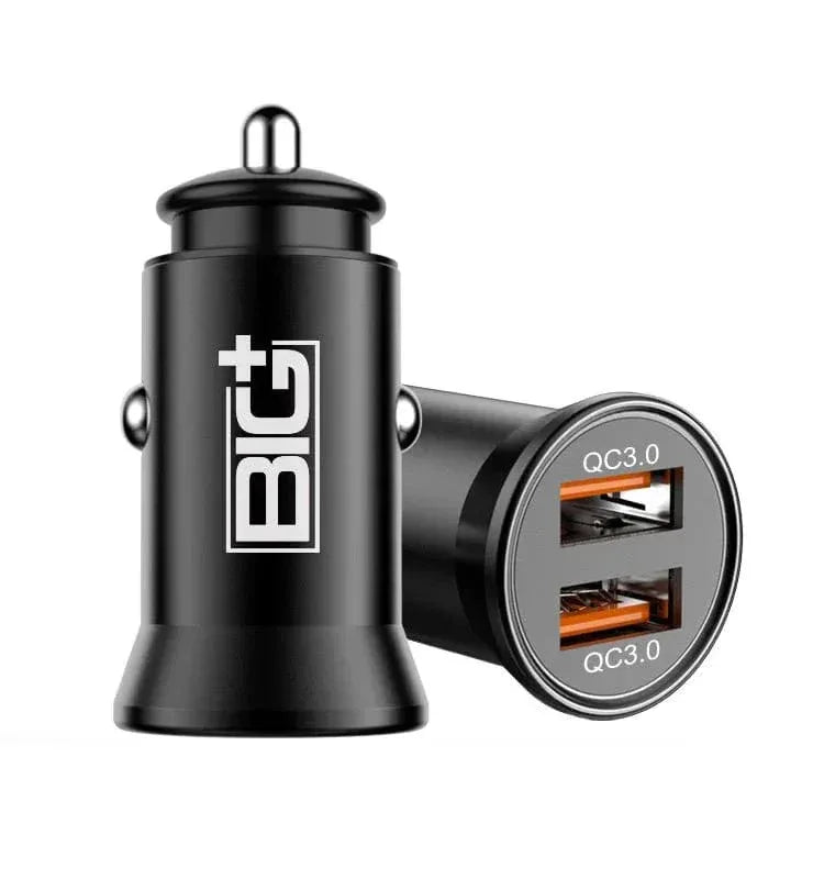Metal Dual USB Car Charger – 4.8A Fast Charging, Smart IC Protection, Compact Alloy Design BIG+ - The Big Plus Store